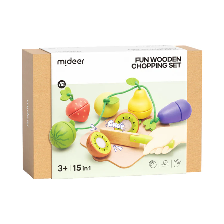 Mideer - Wooden Food Set - Delicious Fruit & Vegetable Shop - Age 3+