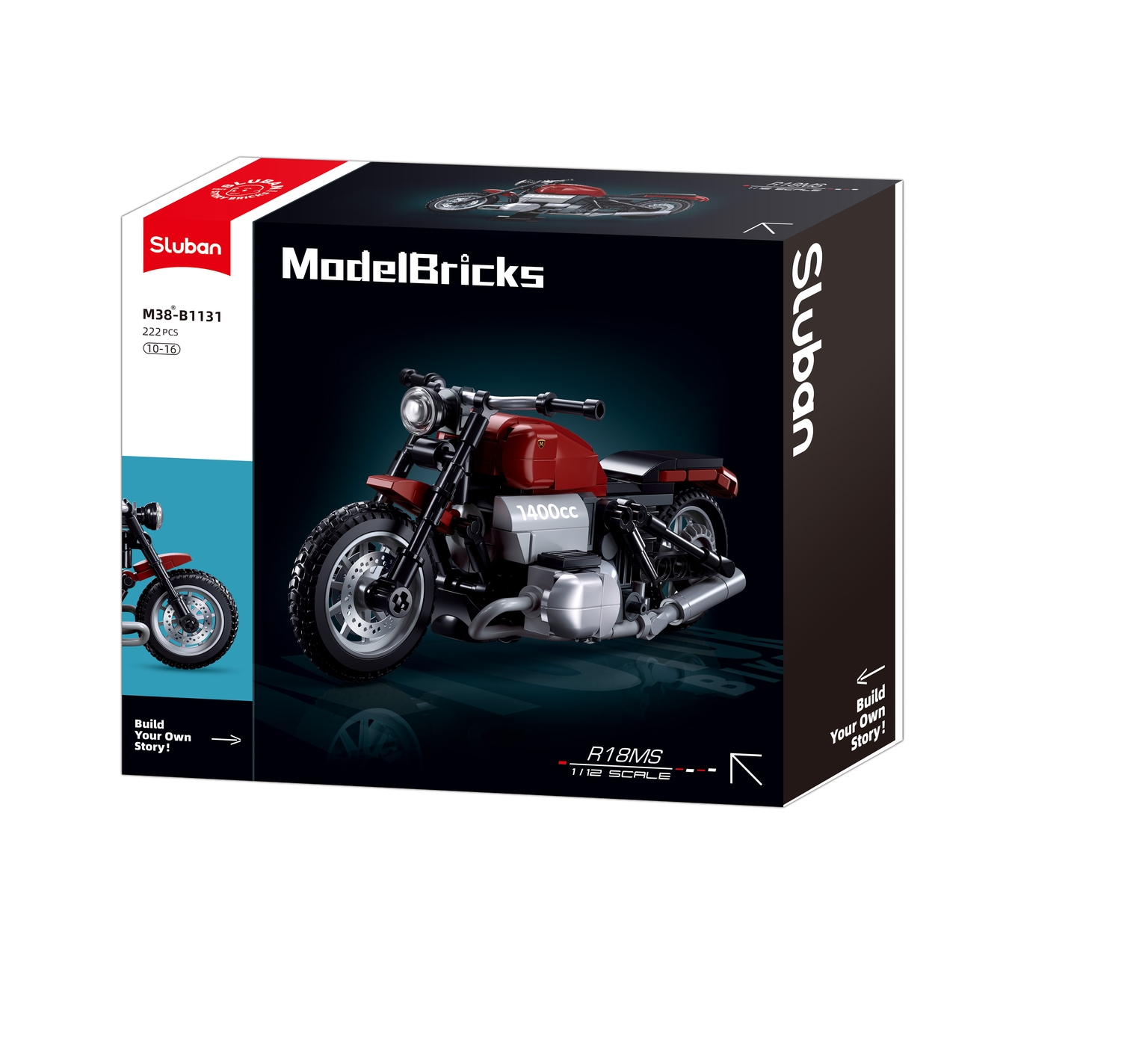 Sluban - Modelbricks - R18Ms Motorcycle 1/12 (222Pcs) - Building Blocks- Age 10+