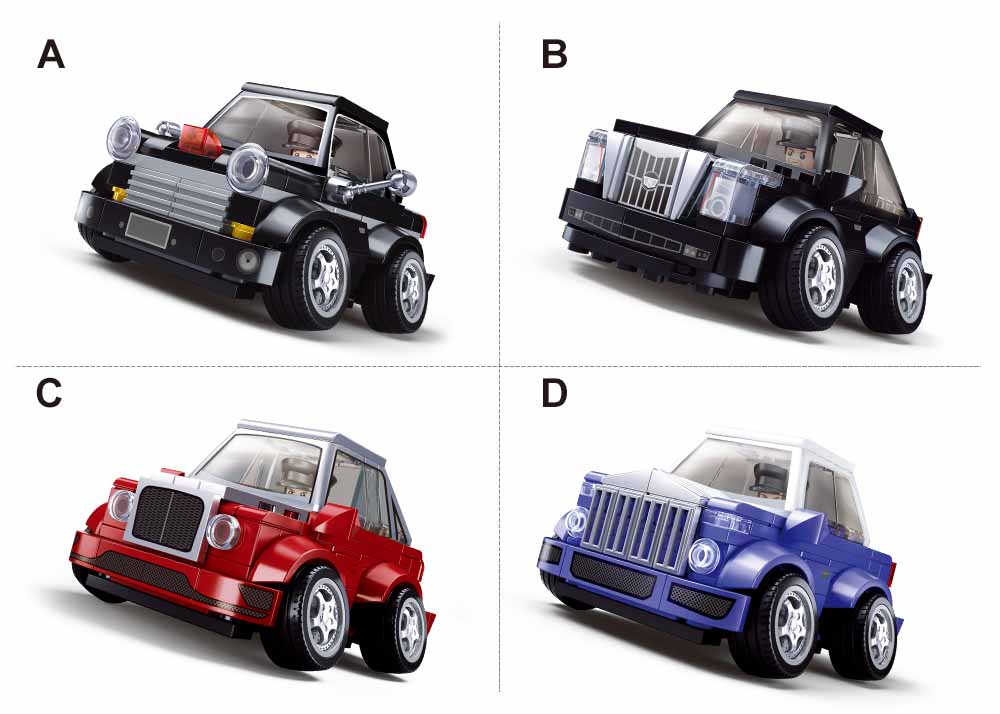 Sluban - Mcar - Hell Of Flush - Regal Car - 4 Types - Building Blocks- Age 6+