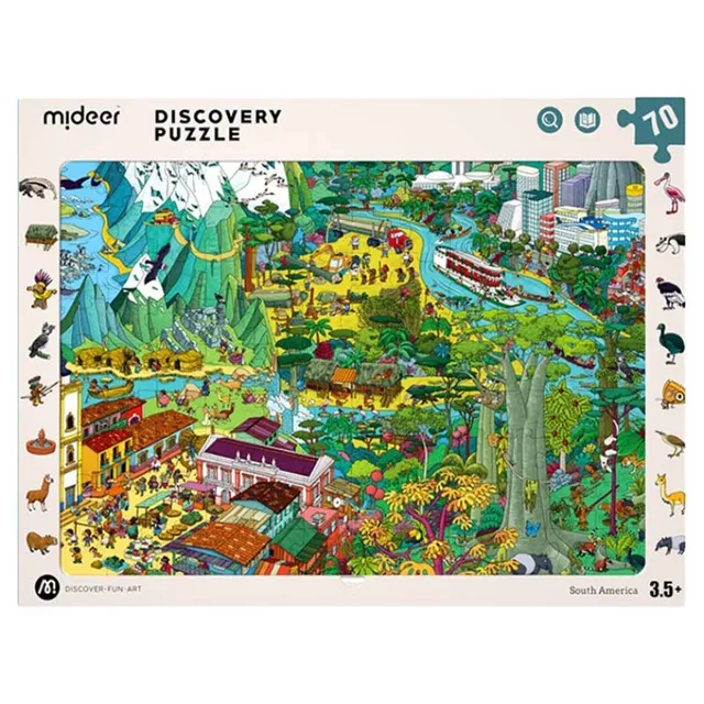 Mideer - Discovery Puzzle Big World Small World - South America - 70P - Age 3.5+