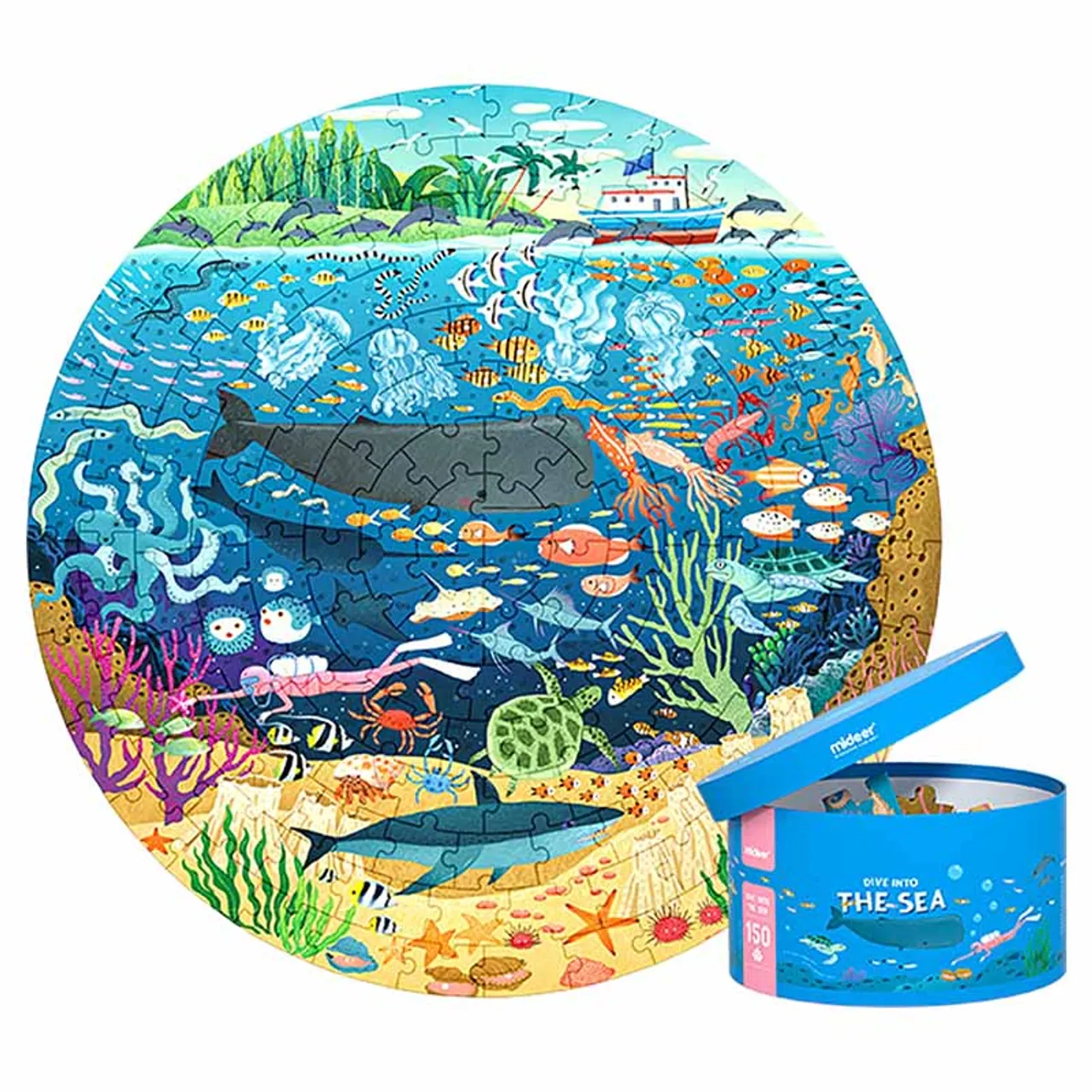 Mideer - 150P Round Puzzle - Dive into the Sea - Age 5+