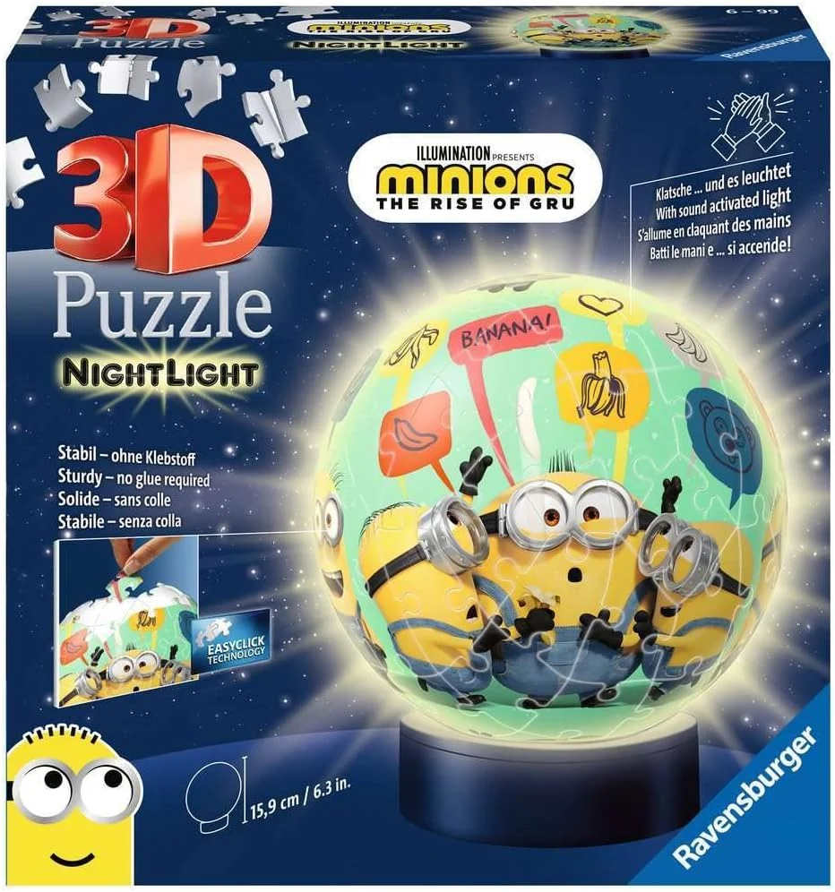 ريفينز بيرغر – بازل ثلاثي الأبعاد مضيء "مينونز" 72 قطعة للأطفال 6+