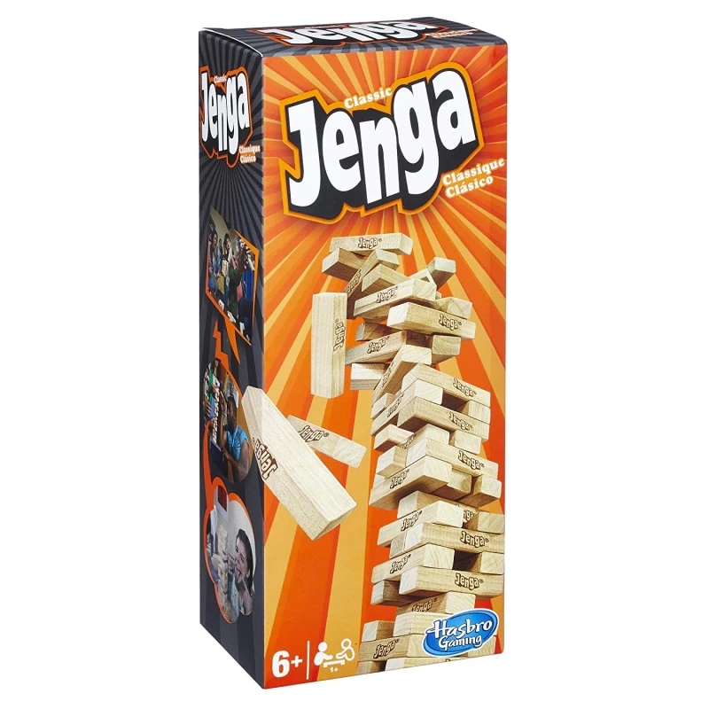 Jenga Classic Wooden Block Stacking Game – Hasbro (2 Players)