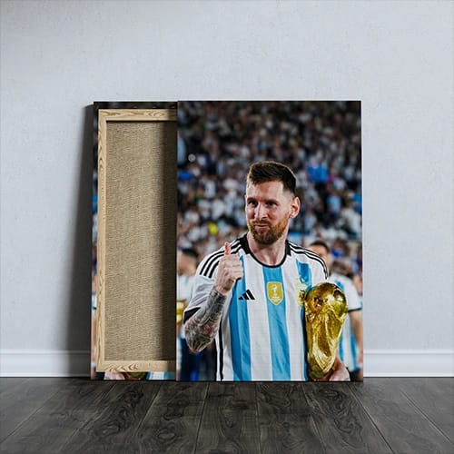 Lionel Messi From Argentina Football Club Printed Canvas - size A4