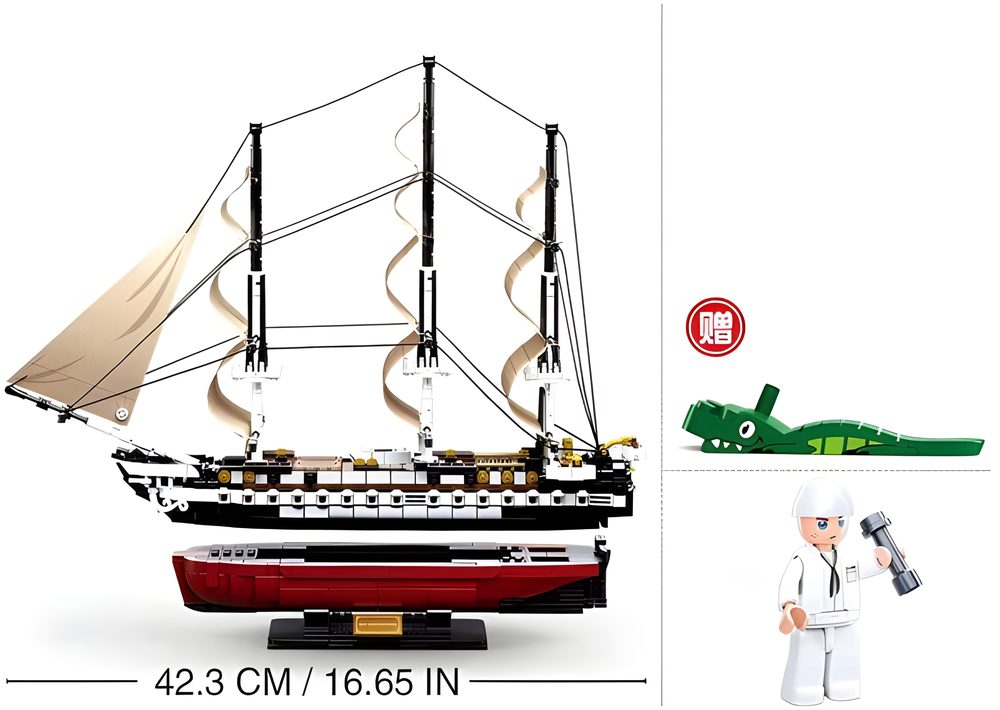 Sluban USS Constitution Frigate Building Model