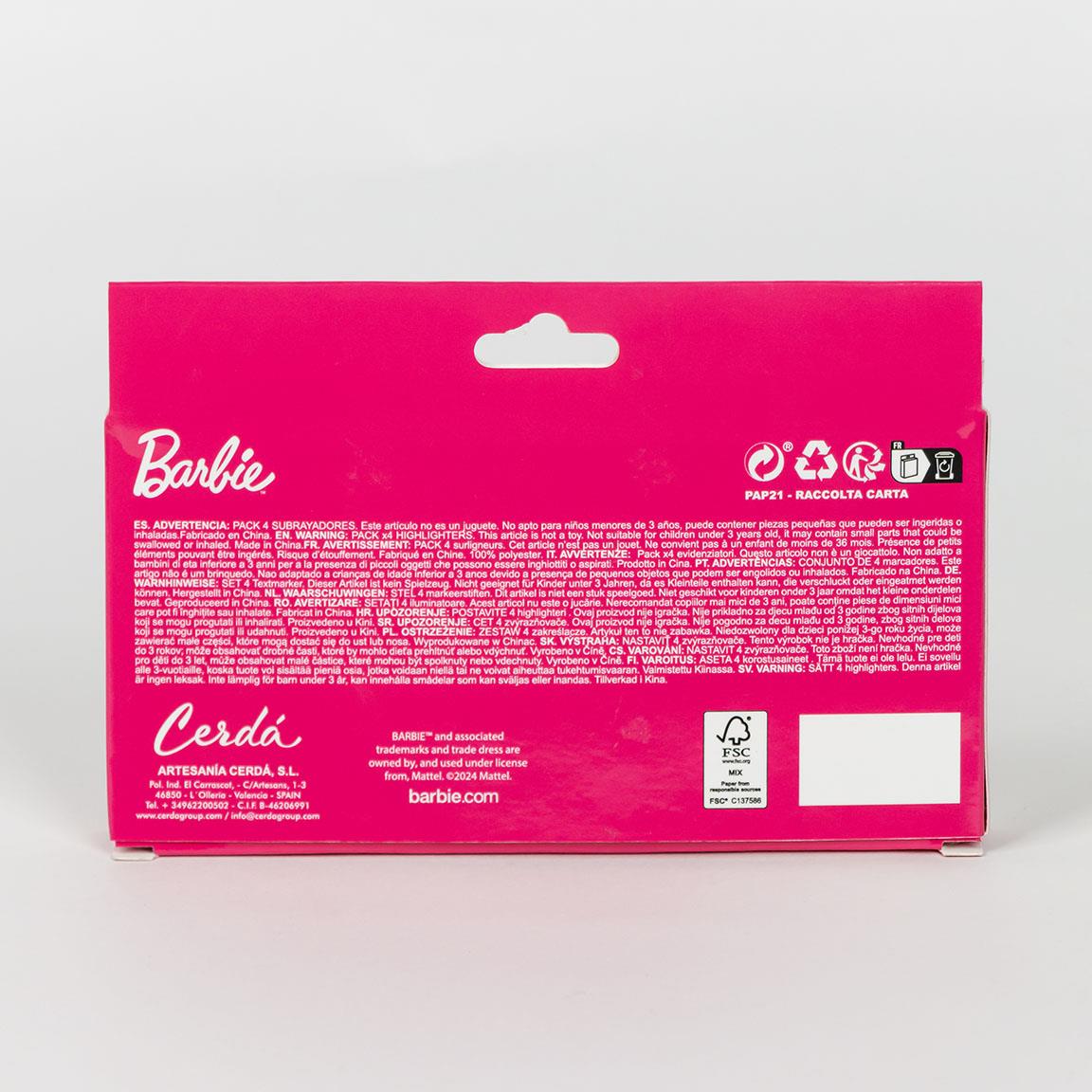 Cerda Markers Pack x4 - Barbie