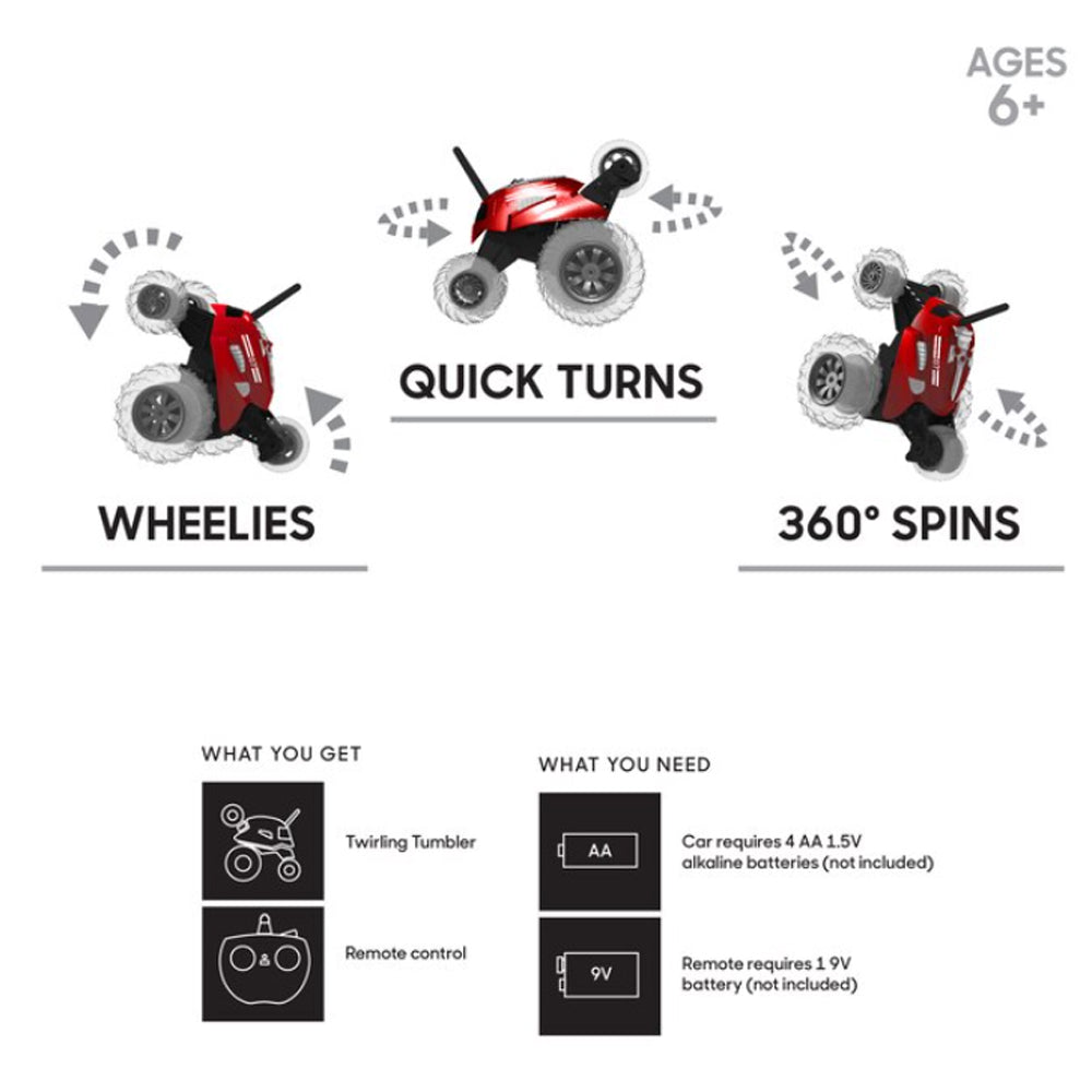 Remote Control Monster Spinning Car, Red