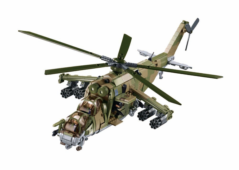 Sluban Model Bricks Mi-24S Gunship 3-in-1 1/35 (893 Pieces)
