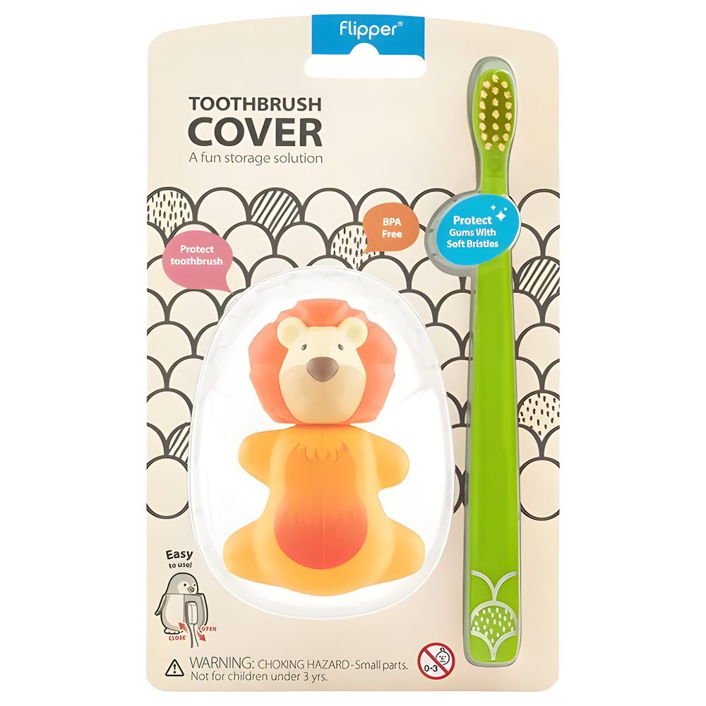 Flipper Toothbrush Cover & Toothbrush Lion
