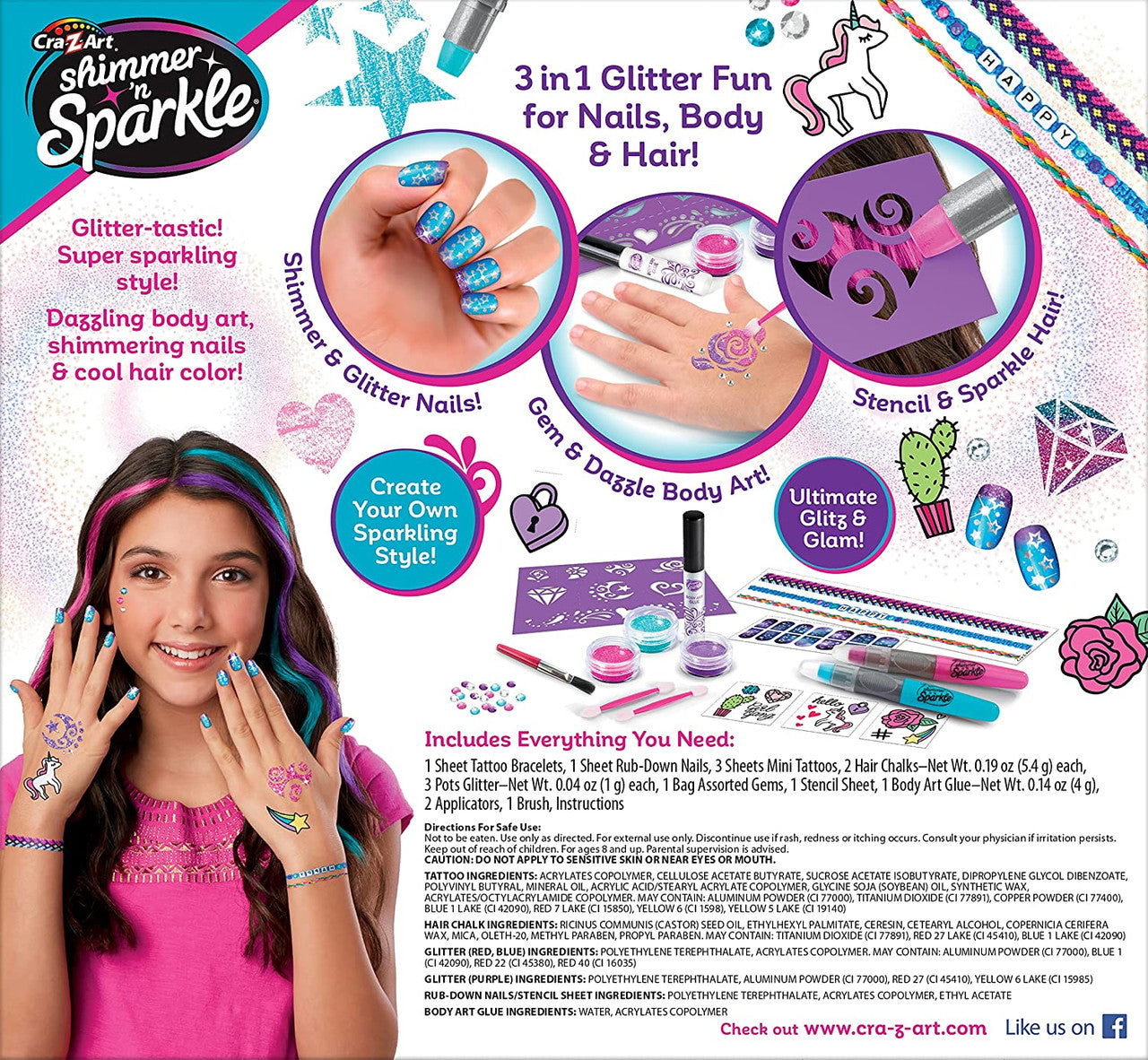 Shimmer 'n Sparkle 3-in-1 Ultimate Glitter Beauty Set