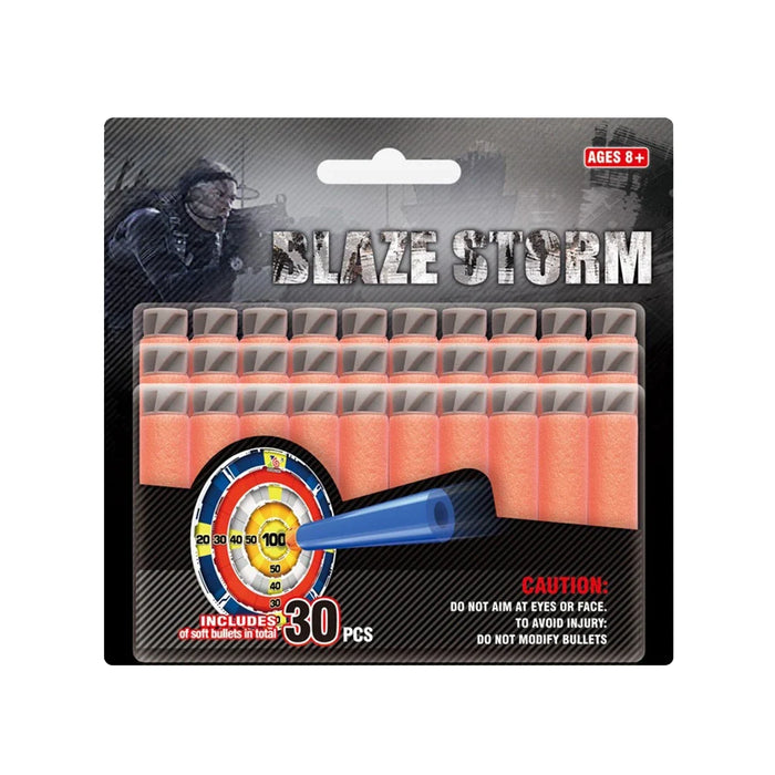 Blaze Storm Soft Bullets 30 Pieces - Foam Blaster Ammo Refill