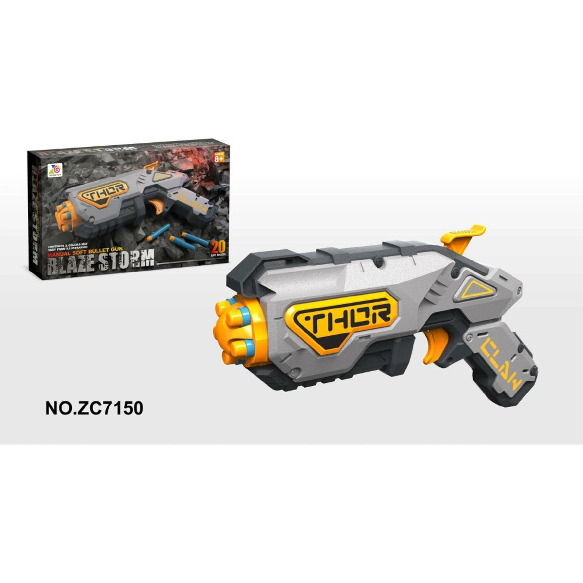 Blaze Storm Manual Soft Bullet Blaster 20 Bullets - Foam Battle Toy