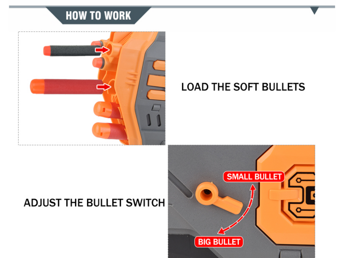 Blaze Storm Manual Blaster Small and Big Bullets - Foam Battle Toy