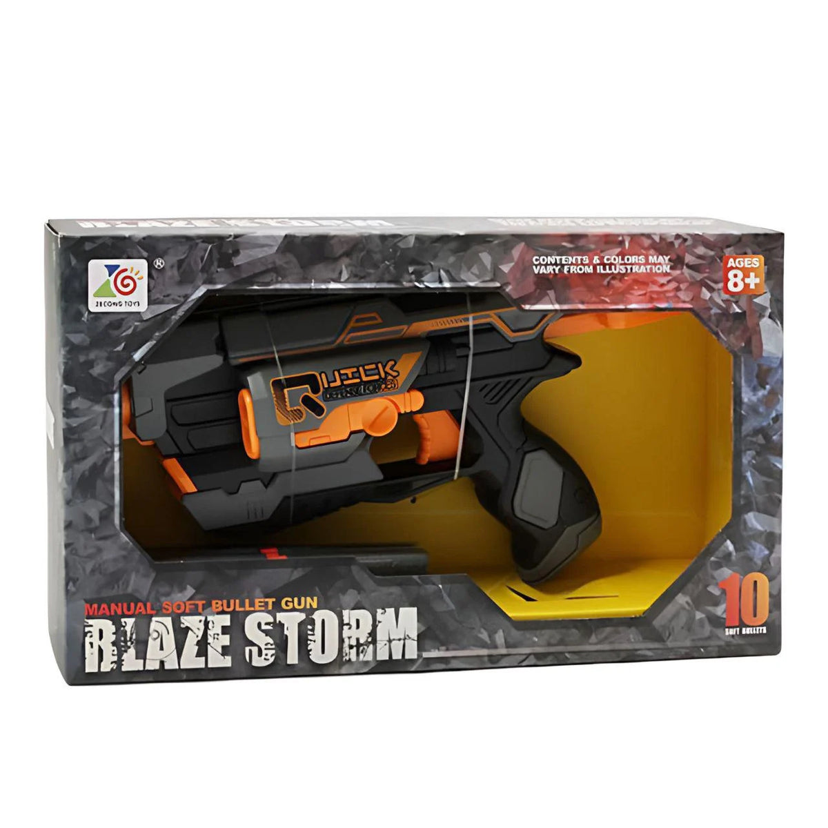 Blaze Storm Manual Soft Bullet Blaster 10 Bullets - Foam Battle Toy