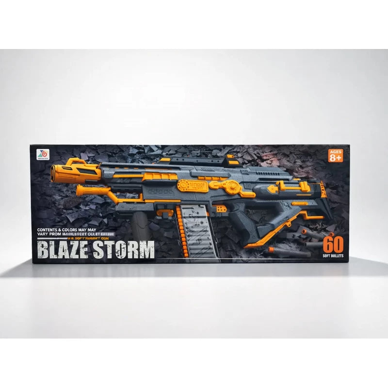 Blaze Storm Full Automatic Soft Bullet Gun with 60 Bullets - Ages 6+