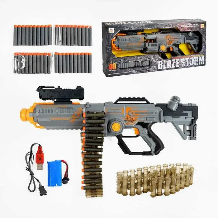 Blaze Storm Soft Bullet Gun 40 Bullets 30 Shells - Motorized Foam Gun