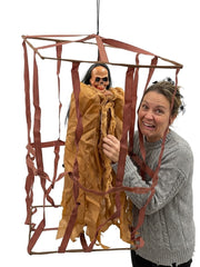 Halloween - Skeleton Figure In Brown Cage