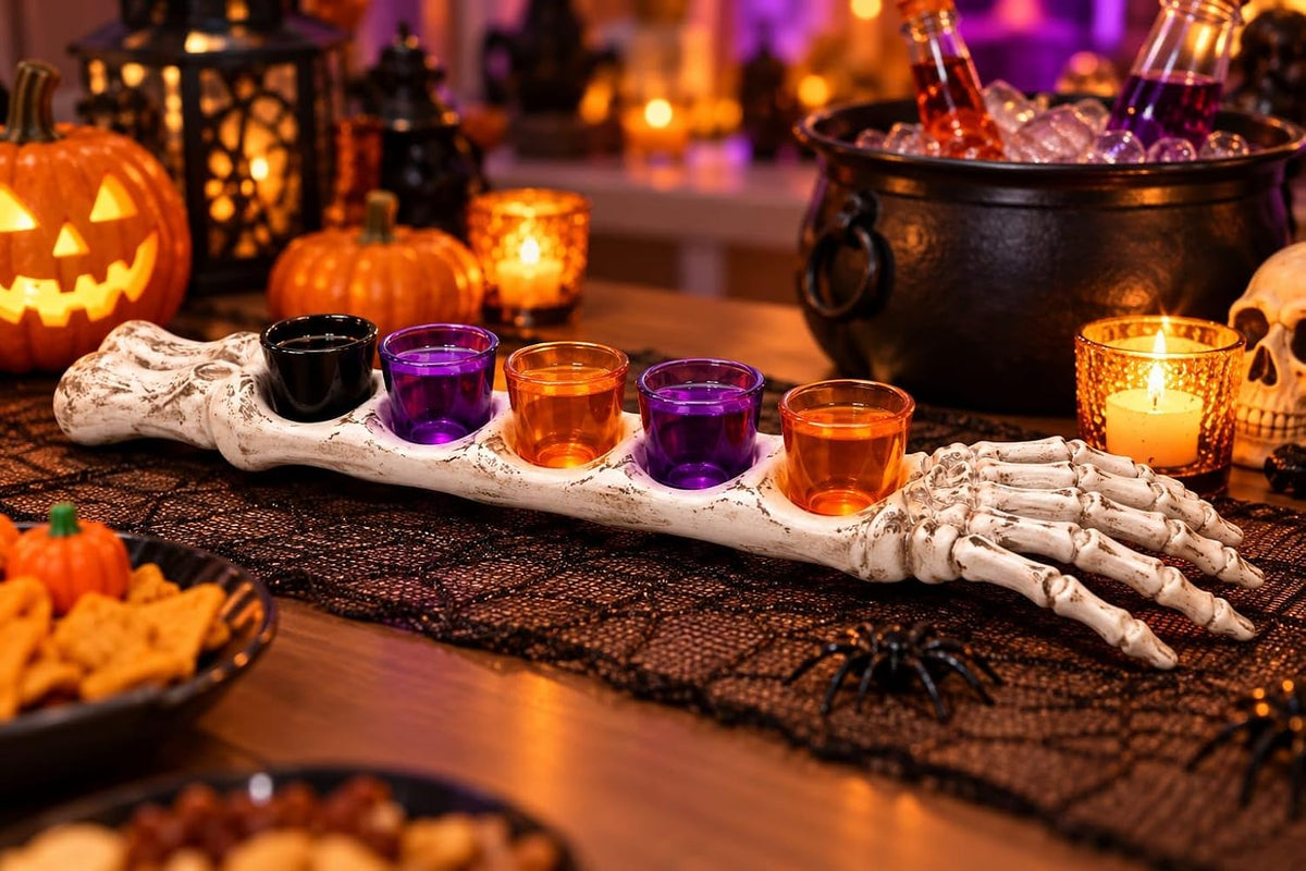 Halloween - Skeleton Hand With Shot Glasses