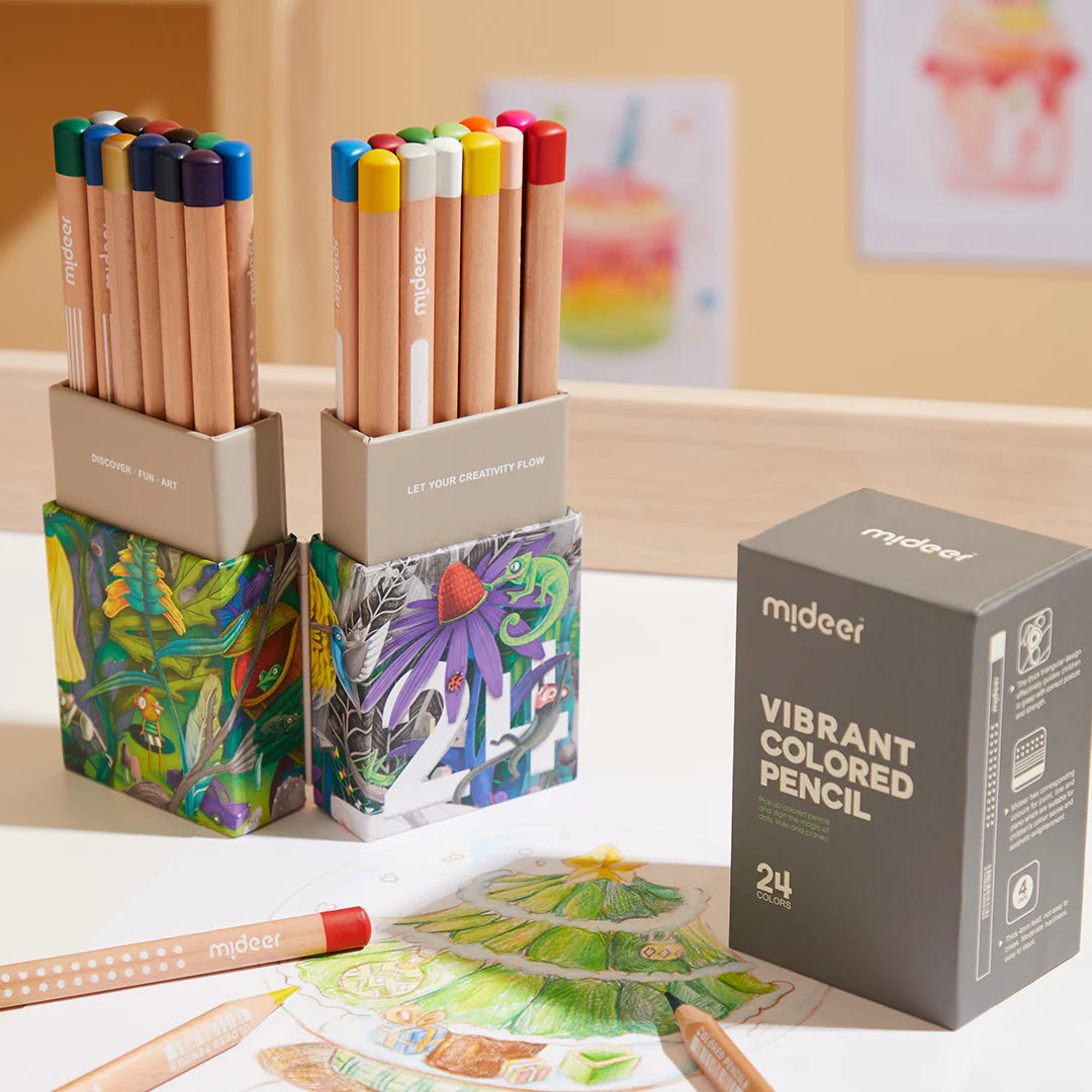 Mideer Vibrant Coloured Pencil Set - 24 Colours