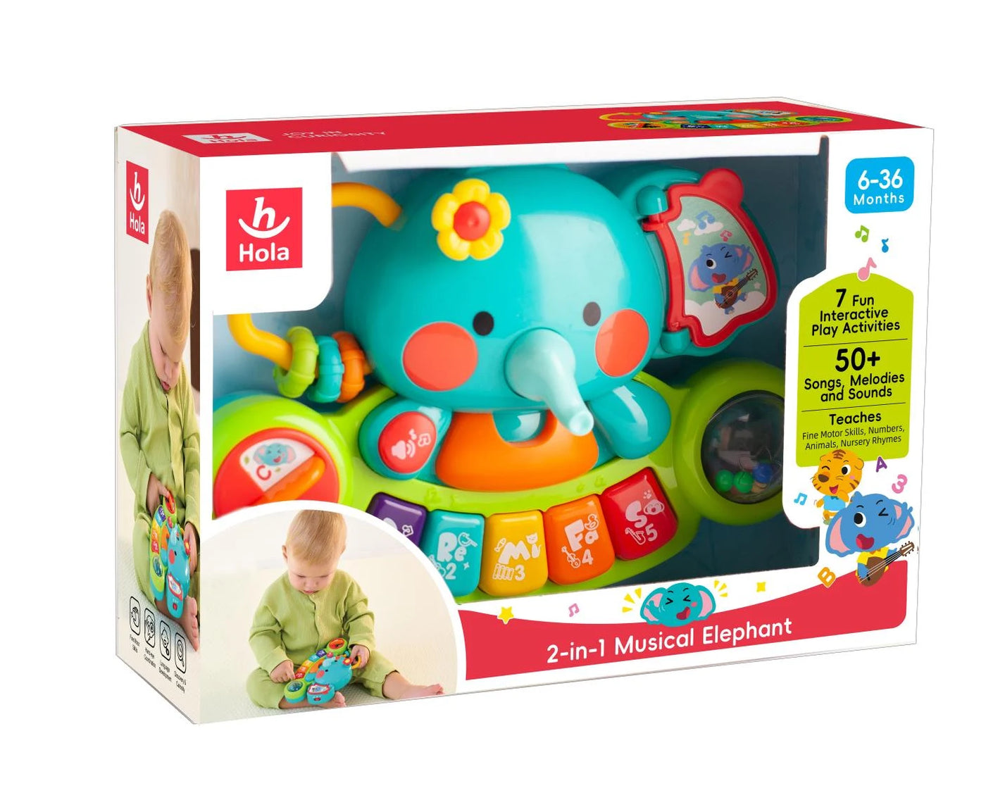 HOLA 2-in-1 Musical Elephant