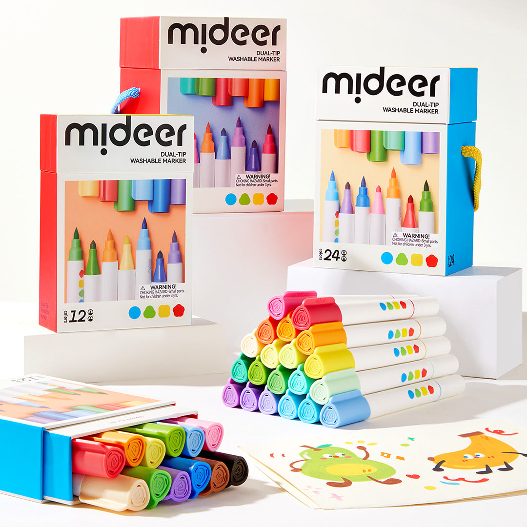 Mideer Washable Markers (12 Colours)