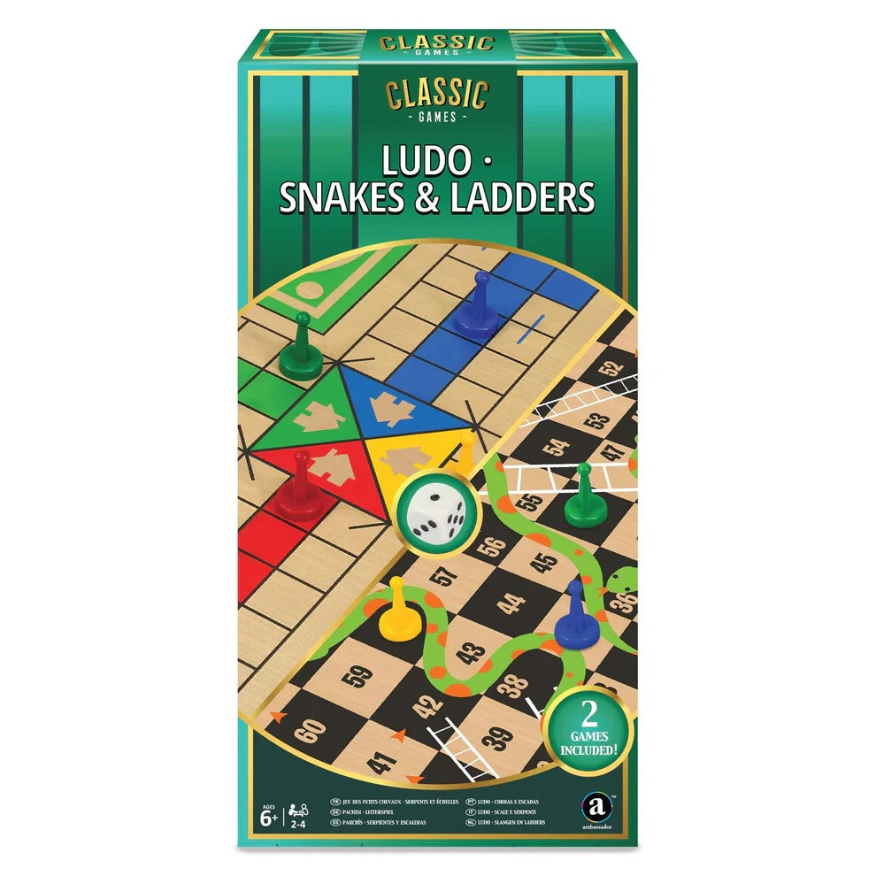 Ambassador Ludo & Snakes & Ladders 2 in 1 - Family Board Game Set