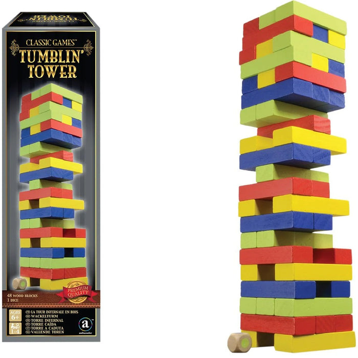 Ambassador Tumblin Tower Colored - Wooden Block Stacking Game