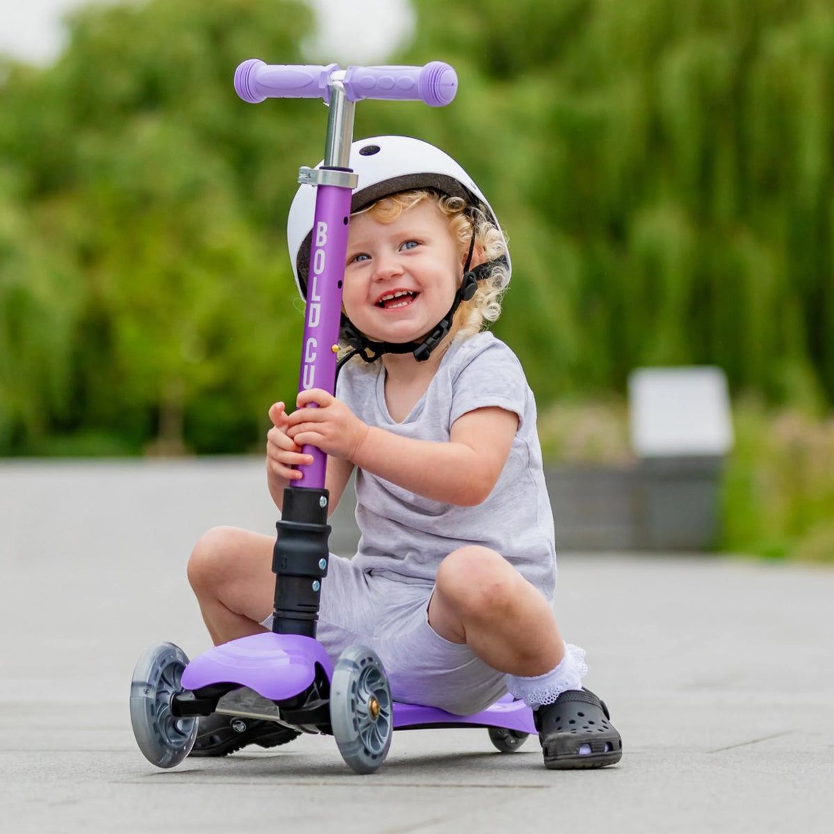 Bold Cube Three Wheel Scooter Unicorn Purple - Stable Kids Scooter