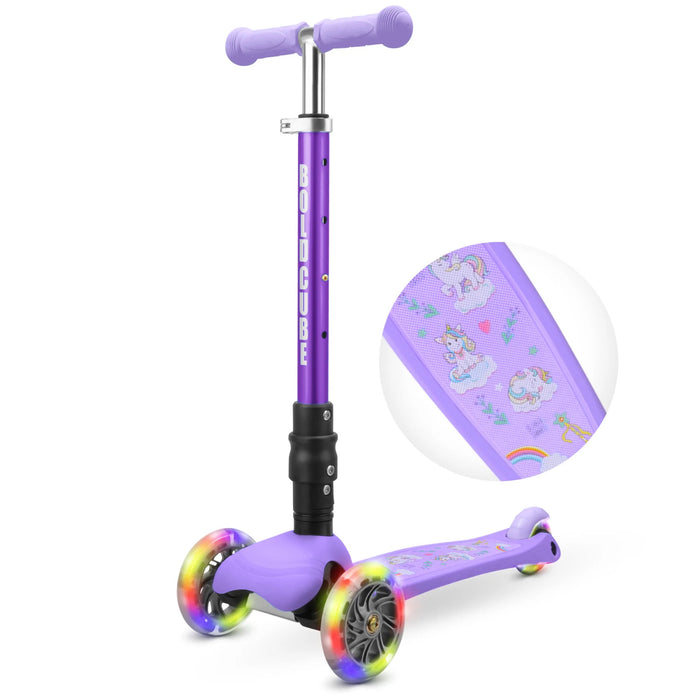Bold Cube Three Wheel Scooter Unicorn Purple - Stable Kids Scooter