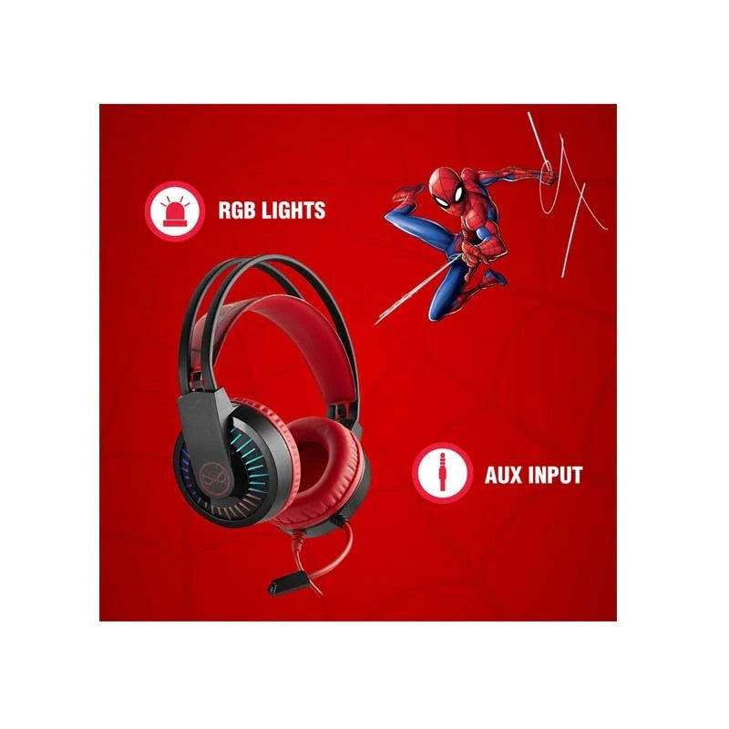 Disney Spider-Man Gaming Headphones with Boom Mic - Ages 6+