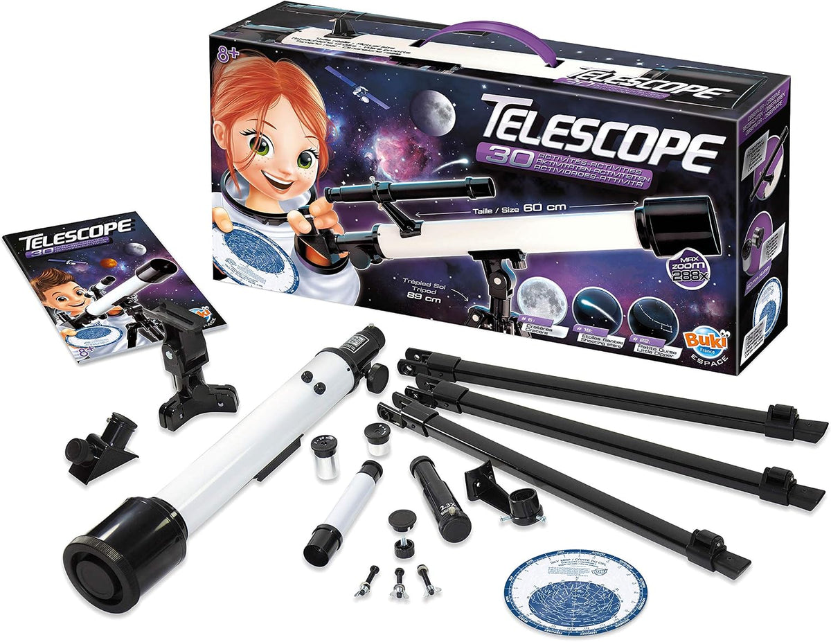 Buki Telescope with 30 Activities – Kids Astronomy Kit 1X4 - Ages 8+