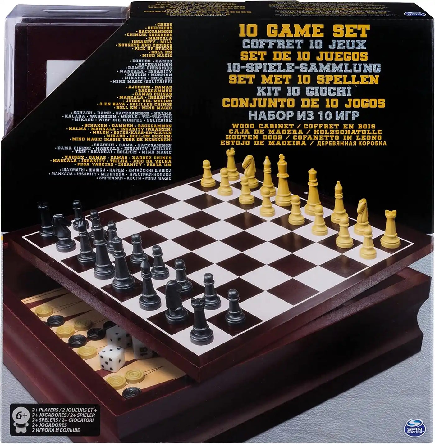 Spin Master Wooden Family 10-in-1 Game Set