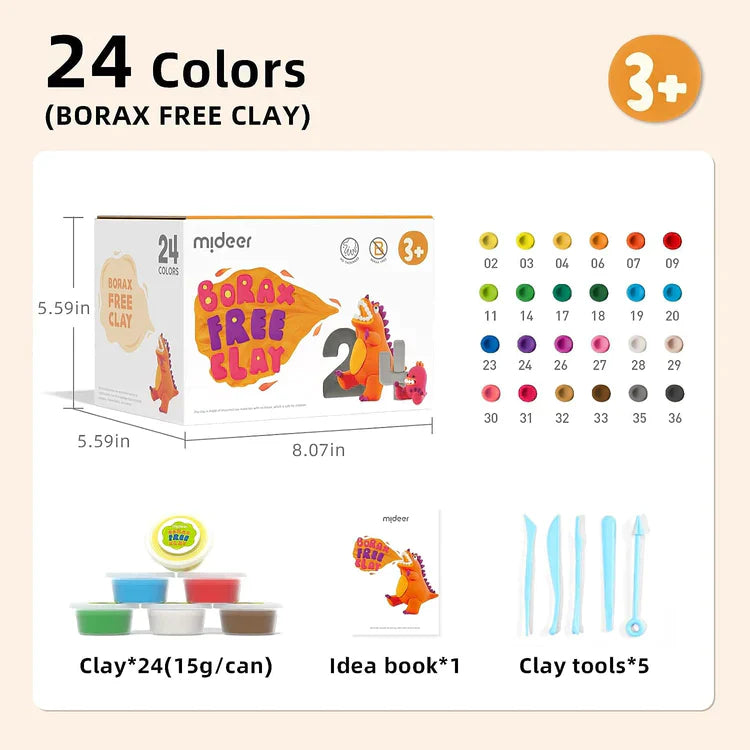 MiDeer Borax-Free Clay (24 Colours)