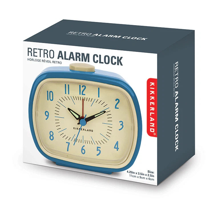 Kikkerland -  Retro Alarm Clock Blue