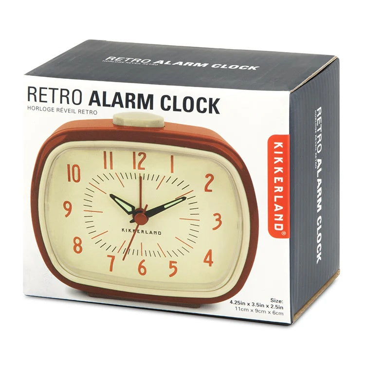 Kikkerland -  Retro Alarm Clock Red