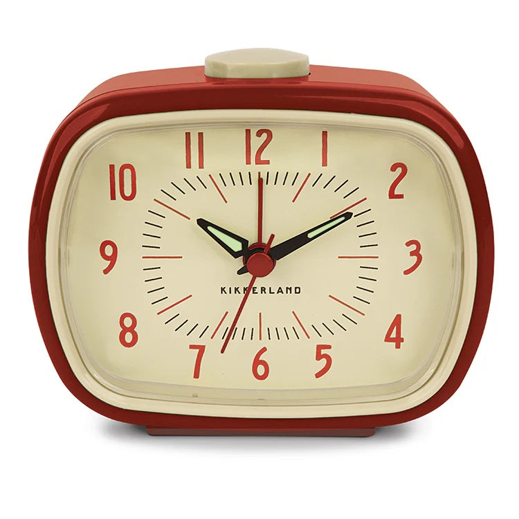Kikkerland -  Retro Alarm Clock Red