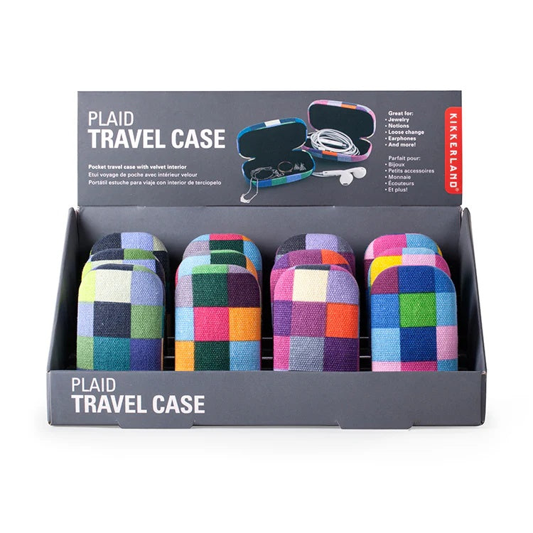 Kikkerland -  Travel Case Plaid Assorted