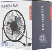 Kikkerland -  Usb Metal Desk Fan - Black