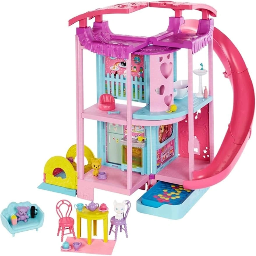 Barbie Chelsea Playhouse Doll House with Pets and Accessories