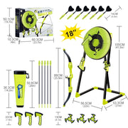 Aojie Sport 4-in-1 - 18" Target Set (W/ 3 Axes, 3 Spiral Darts, 6 Darts, 1 Bow, 5 Arrows & Quiver)