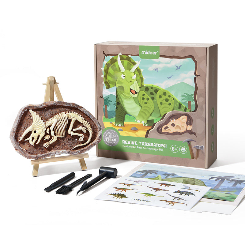 Mideer Steam Game - Revive Triceratops – Educational Science Toy for Kids - Ages 6+