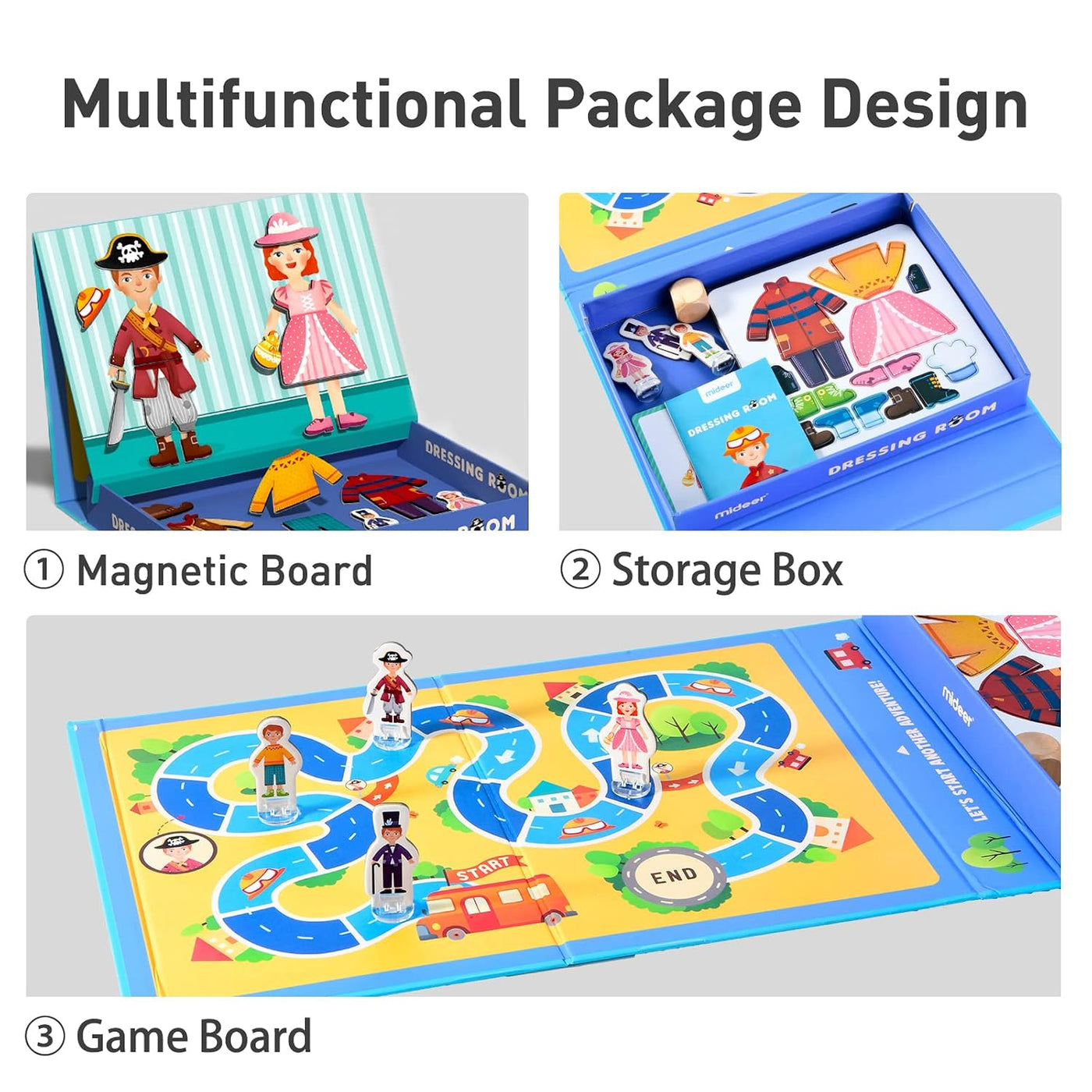 Mideer Magnetic Boy and Girl Dress Up Game – Creative Imaginative Play Set - Ages 3+