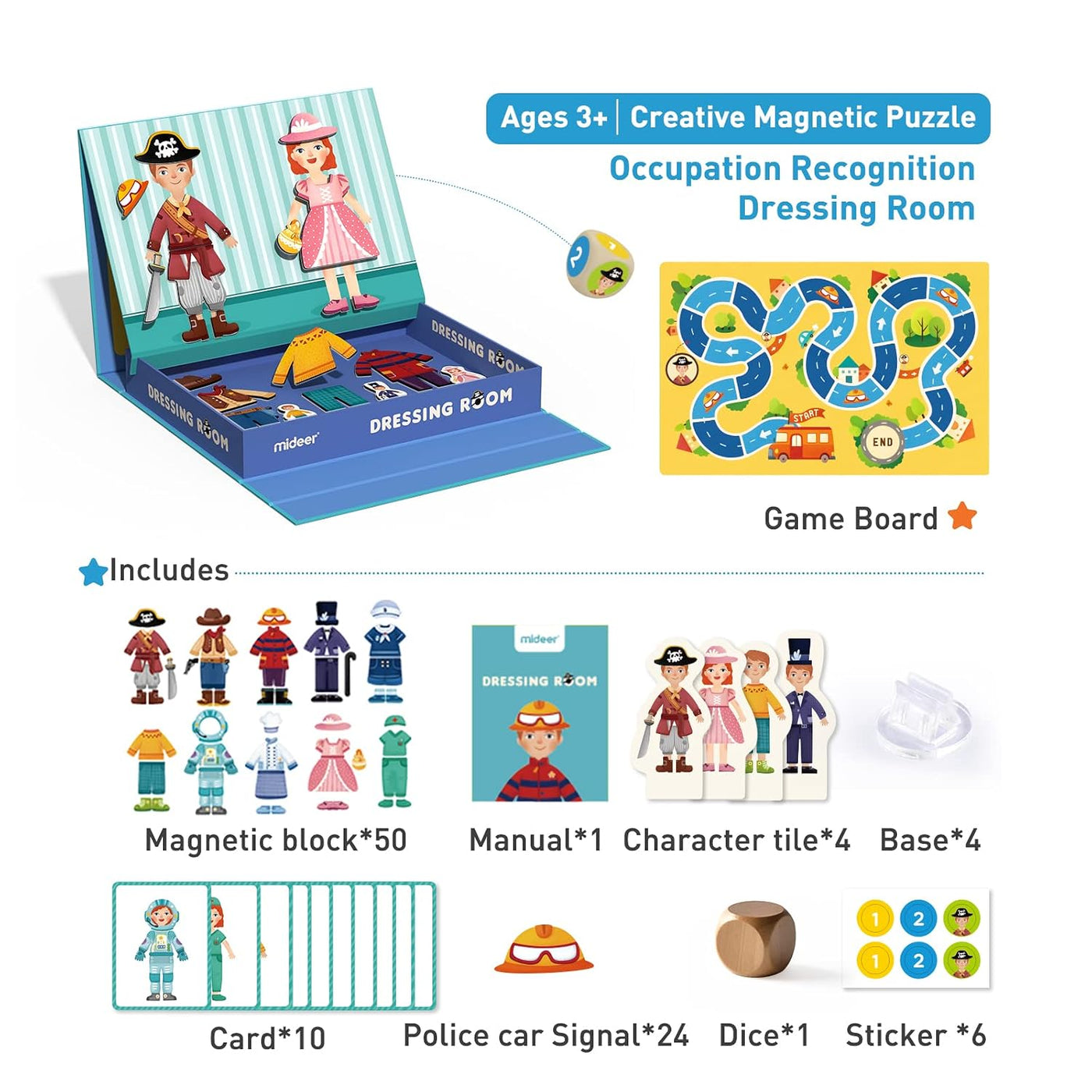 Mideer Magnetic Boy and Girl Dress Up Game – Creative Imaginative Play Set - Ages 3+