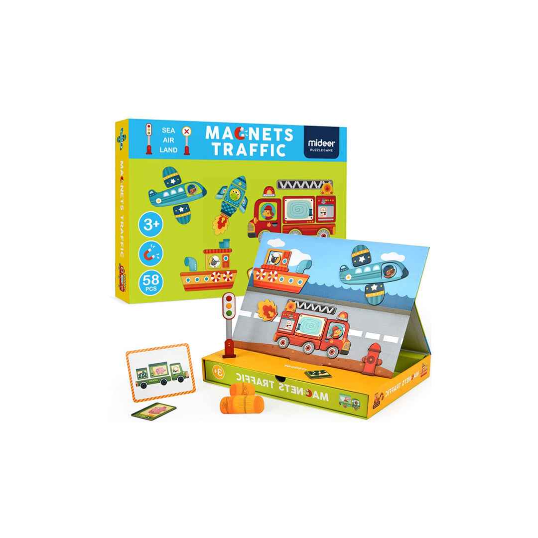 Mideer Magnetic Traffic Game – Creative Role Play Toy for Kids - Ages 3+