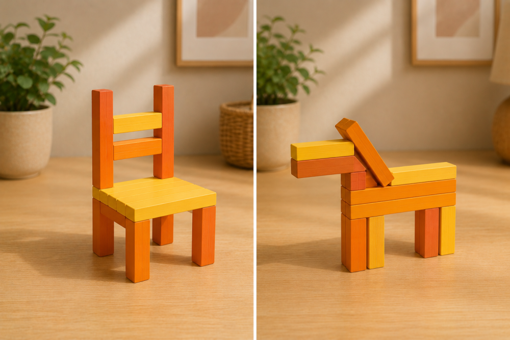 Mideer Archimedes Wooden Blocks - Cityblocks Warm Color - Ages 3+