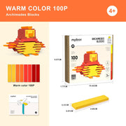 Mideer Archimedes Wooden Blocks - Cityblocks Warm Color - Ages 3+