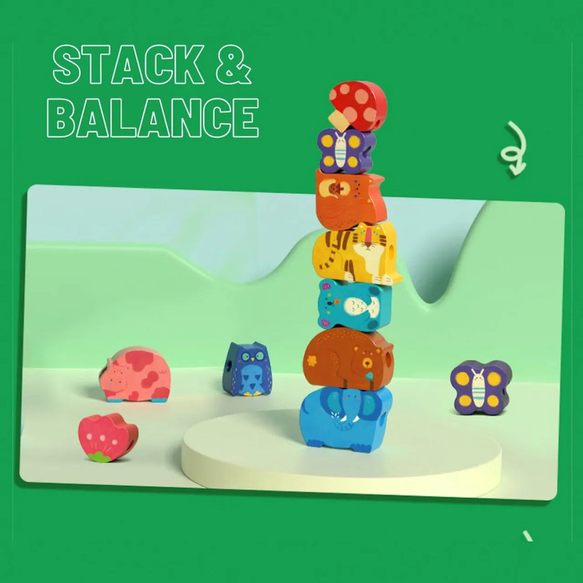 Mideer Lacing Beads Stringing Toy - Numbers and Animals