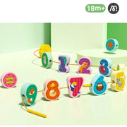 Mideer Lacing Beads Stringing Toy - Numbers and Animals