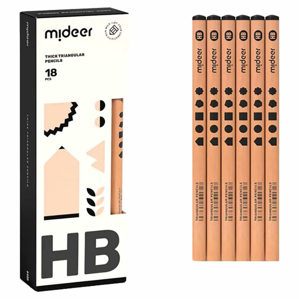 Mideer Thick Triangular Pencils HB 18pcs