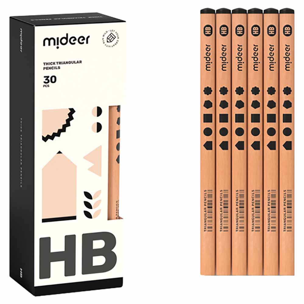 Mideer Thick Triangular Pencils HB - 30pcs